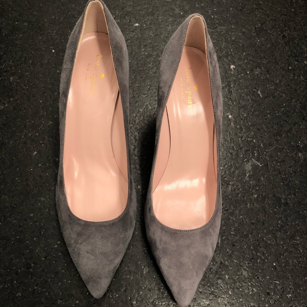Kate Spade suede silver heels